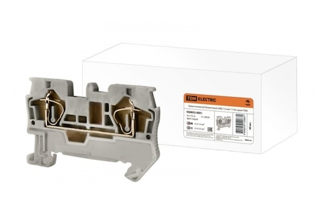 TDM ELECTRIC SQ0822-0001 Зажим клеммный безвинтовой (ЗКБ) 1,5 мм2 17,5А серый TDM